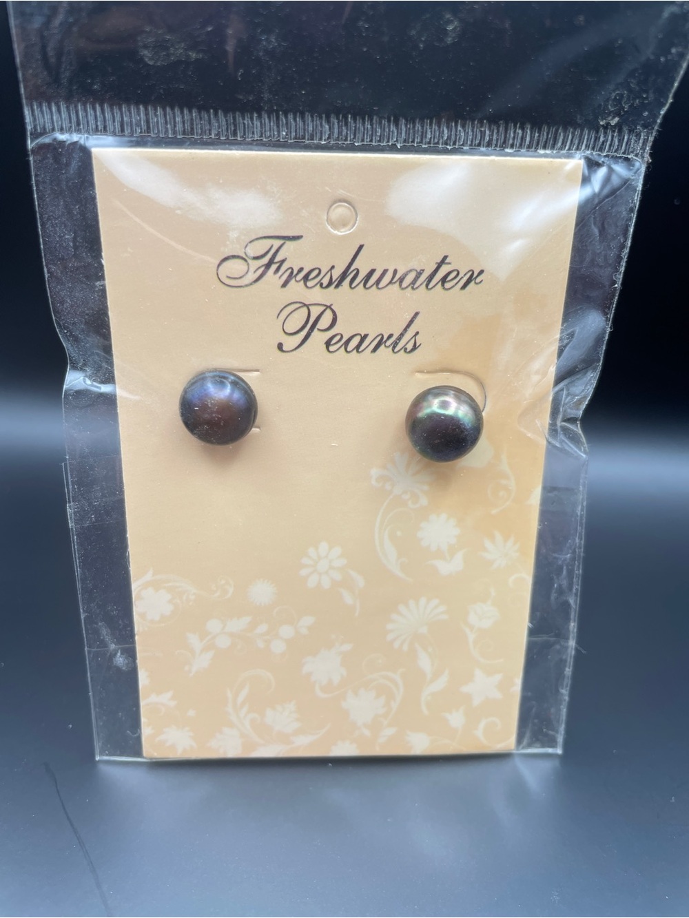 Black Pearl Stud Earrings from FIJI